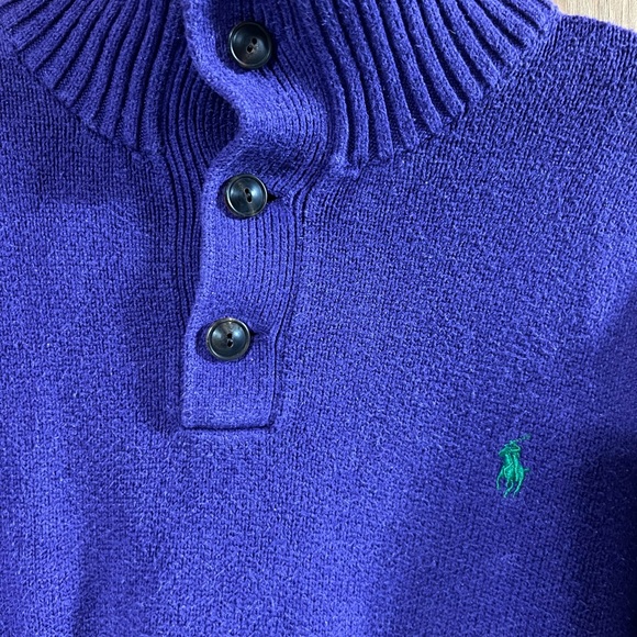 Polo Ralph Lauren Purple XL Turtleneck Sweater With Three Buttons - Picture 7 of 13